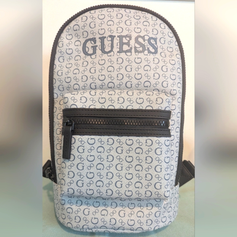 NWT GUESS Gray Monogram Backpack